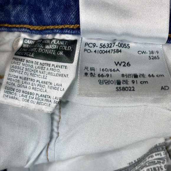 Levi's 501 High Rise Cut Off Distressed Button Fly Jean Shorts Sz 26 Medium Wash - Picture 9 of 12